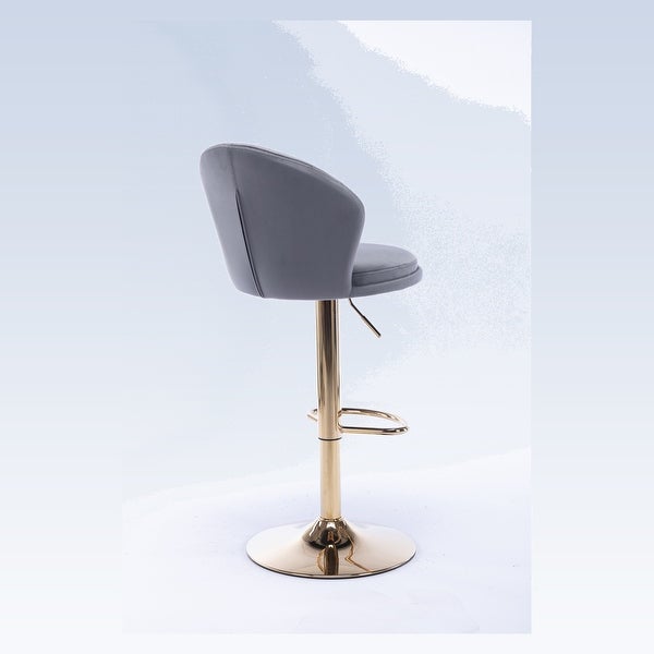 Modern Set of 2 Bar Stools with Footrest and Base