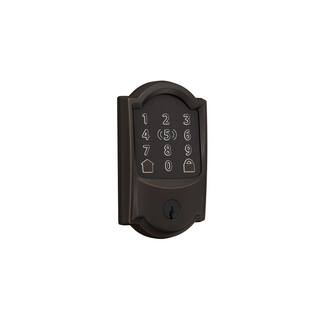 Schlage Camelot Aged Bronze Electronic Encode Plus Smart WiFi Deadbolt with Alarm BE499WB CAM 716