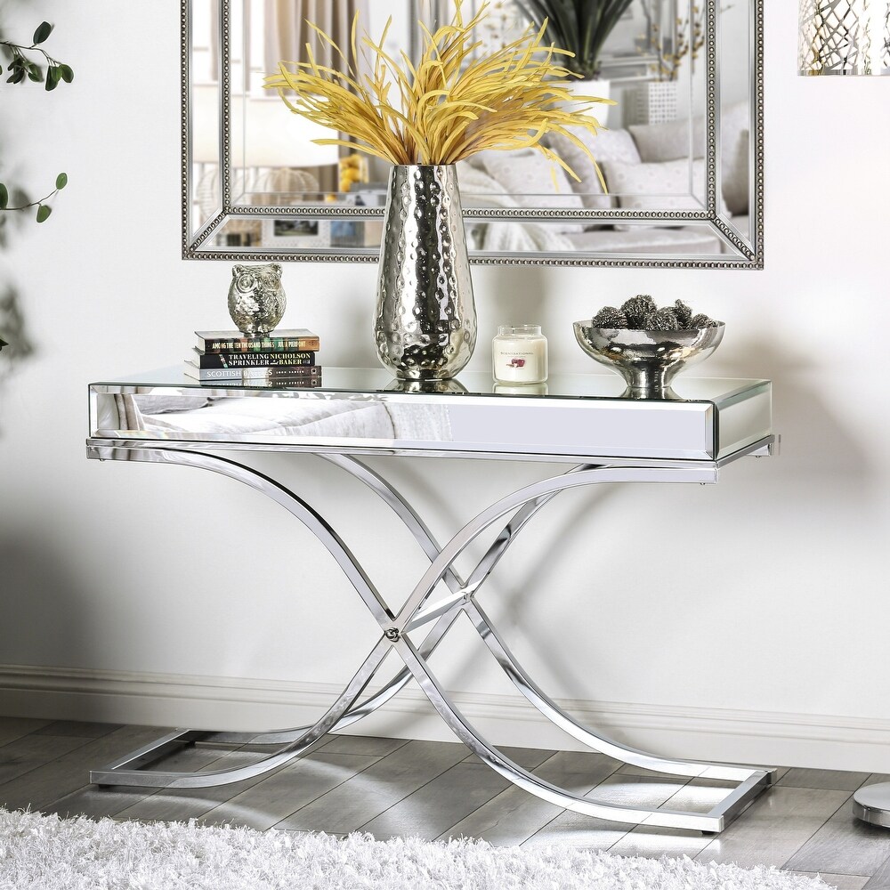 Laja Contemporary Chrome 48 inch Metal Sofa Table by Furniture of America