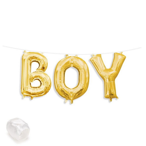 309145 Air Fillable 13 Gold Letter Balloon Kit B...