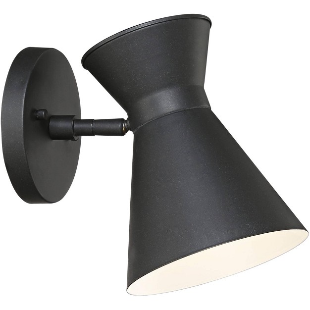 High Modern Outdoor Wall Light Fixture Mount Porch House Exterior Outside Led Bulb Swivel Weatherproof Black Metal Deck