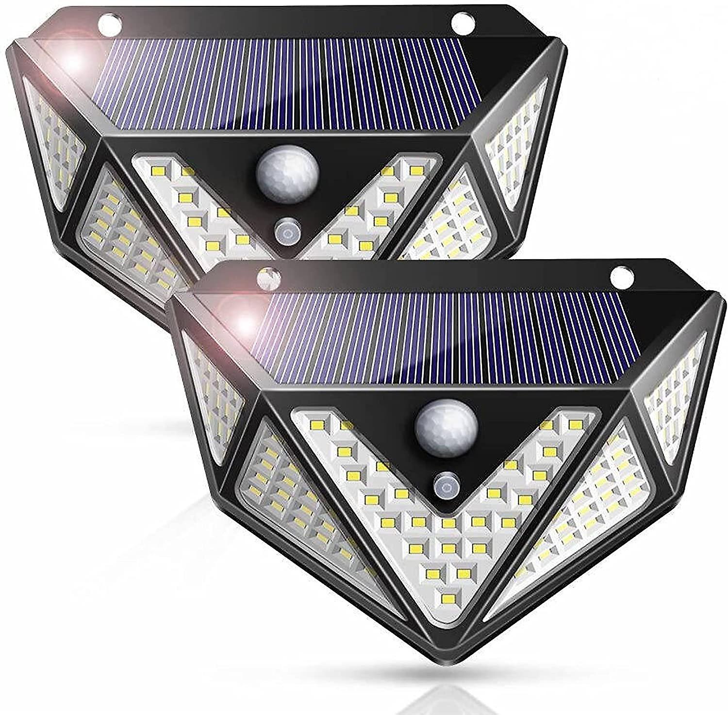 2 Pack 100 Led Wide Angle Solar Light