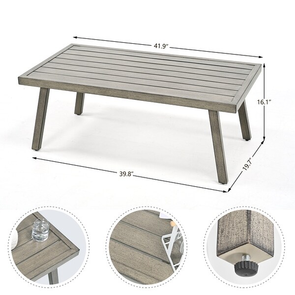 1Piece Outdoor Aluminum Patio Coffee Table