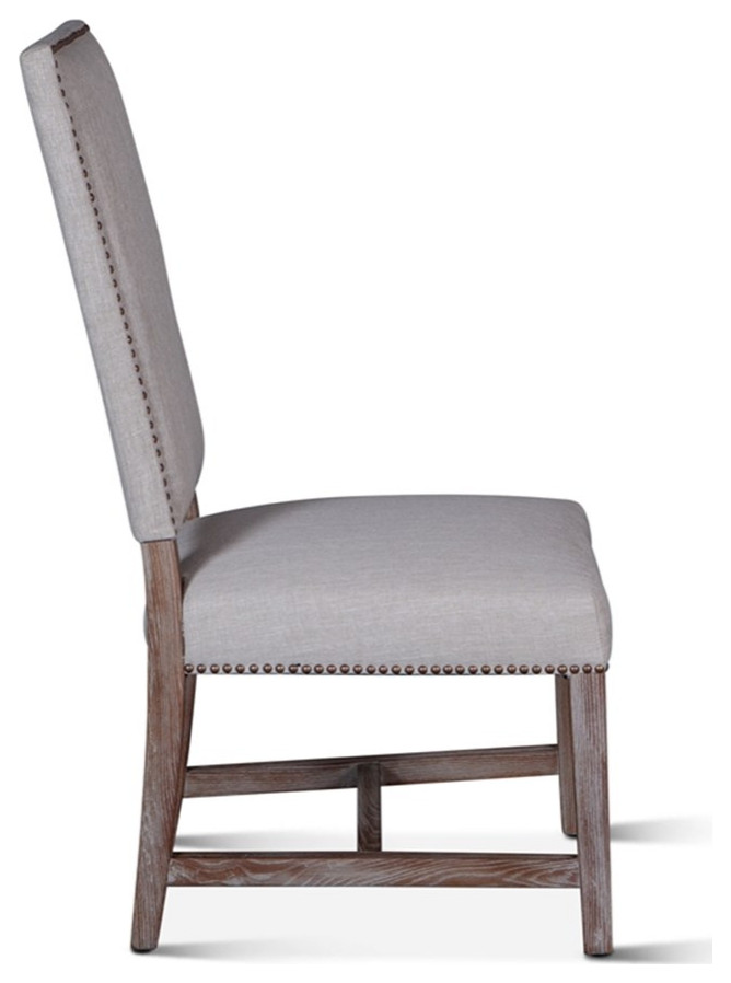 World Interiors Dani 18.5 quotFabric High Back Dining Chairs in Beige (Set of 2)   Transitional   Dining Chairs   by Homesquare  Houzz