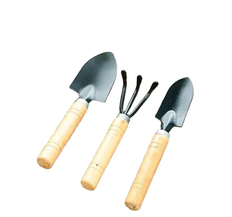 Household flower spatula gardening tool three piece green plant meaty soil shovel Iron spade potted flower shovel Garden shovels