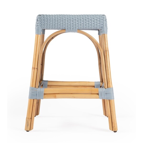 Offex Robias Transitional Twilight Blue Finish Backless Counter Stool - 17