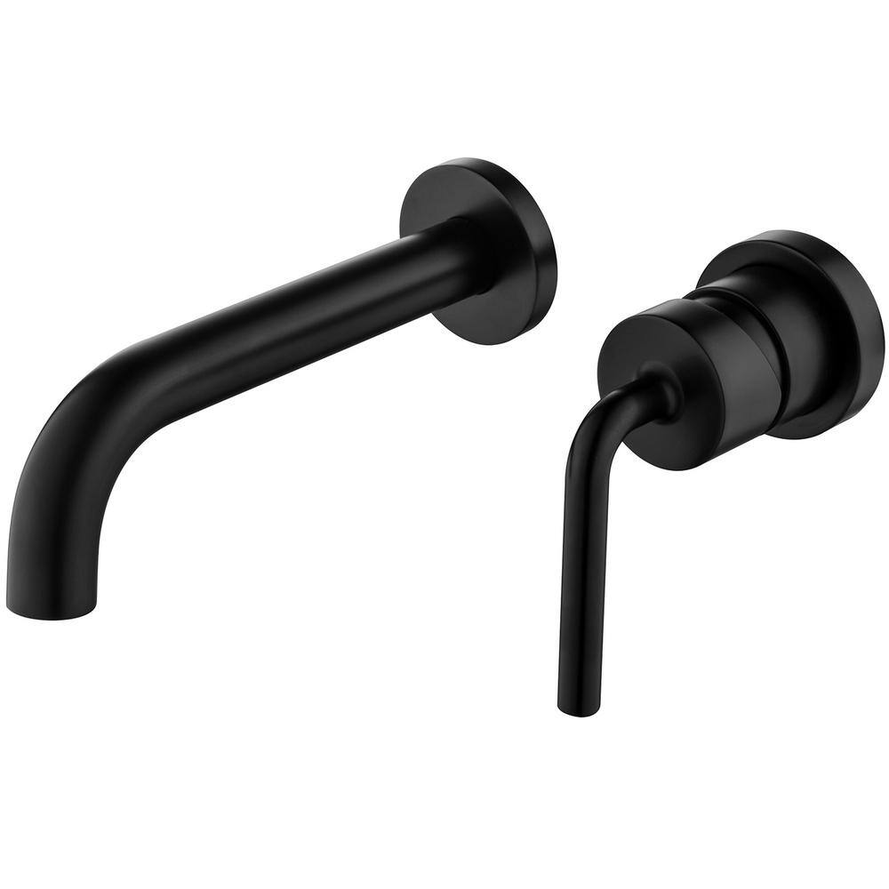 Miscool Coco Single Handle Wall Mounted Bathroom Faucet in Matte Black FAMSHD10E0747BL