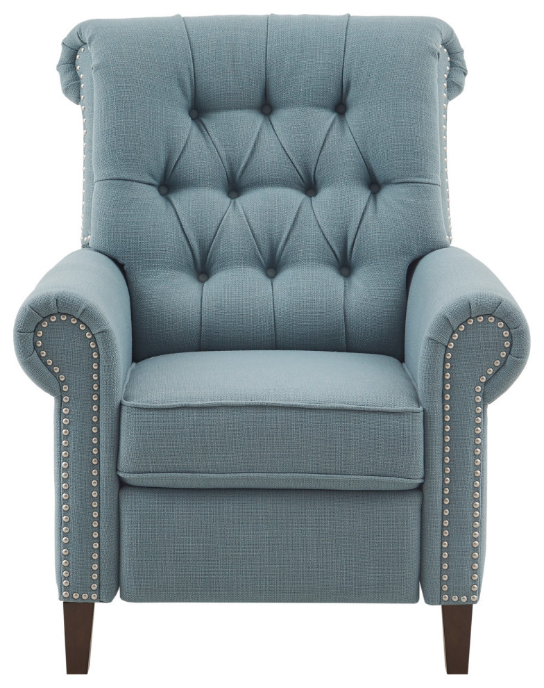 Aidan Rolled Back Push Back Recliner Accent Chair   Transitional   Recliner Chairs   by Olliix  Houzz