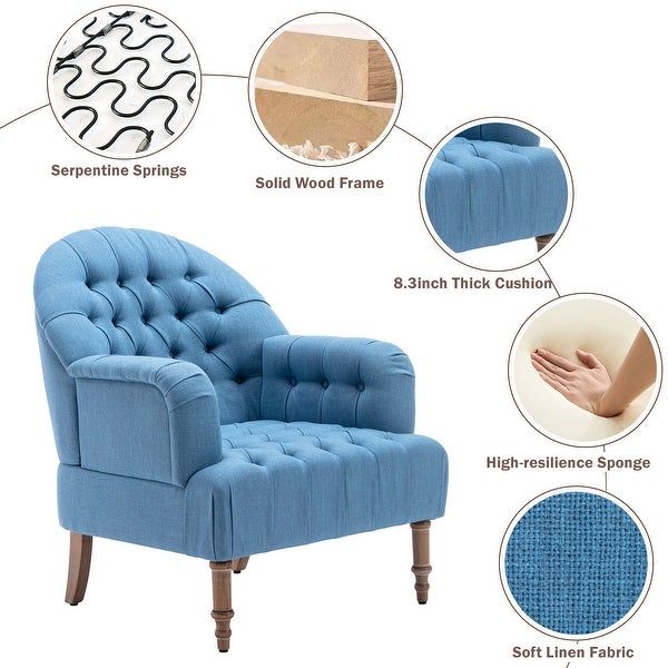 Elegant Accent Chair， Button-Tufted Upholstered Chair Set