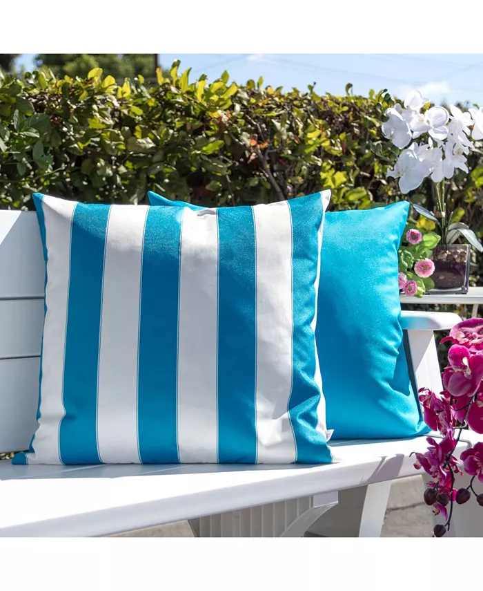 Homey Cozy Olivia Stripe Outdoor Pillow - Set of 2