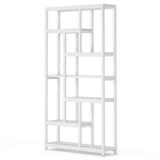 Tribesigns Earlimart 78.7 in. White Wood 7-Shelf Etagere Bookcase with Open Back ZHD-U0021