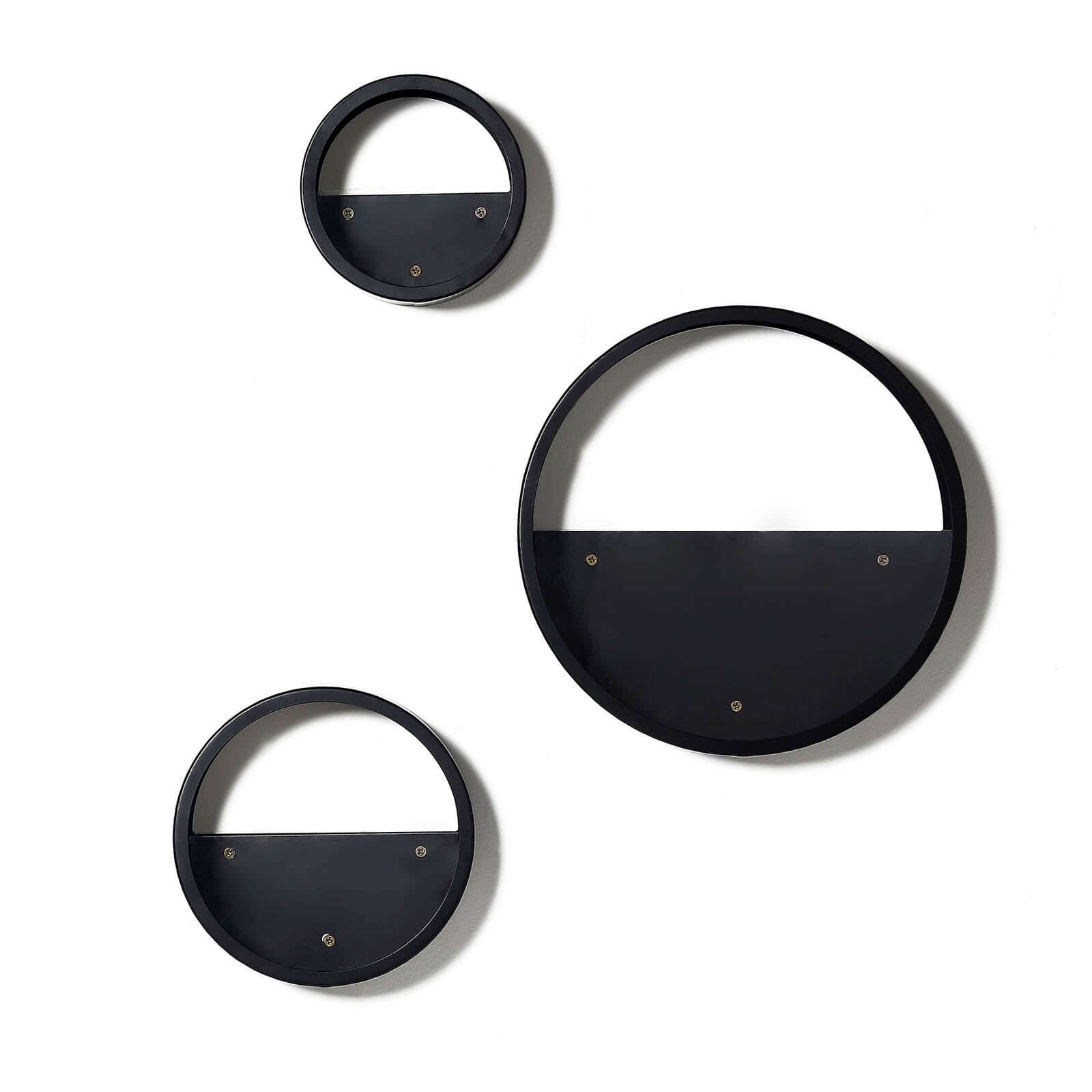 Set of 3 Black Half Moon Wall Planters, Round Metal Wall Hanging Planter, Modern Indoor/Outdoor Terrarium 6