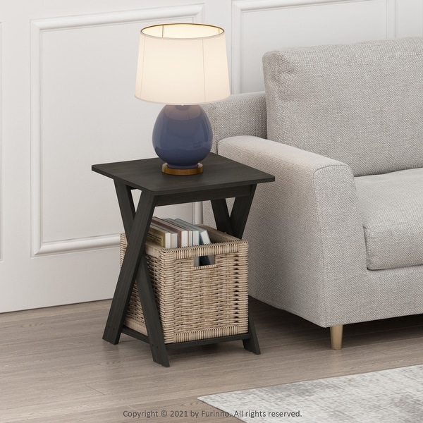 Porch and Den Wilmot Espresso Simplistic Criss-crossed End Table