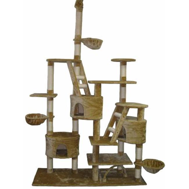 Go Pet Club Cat Tree - 106 in. Multi-Level Playground - Beige