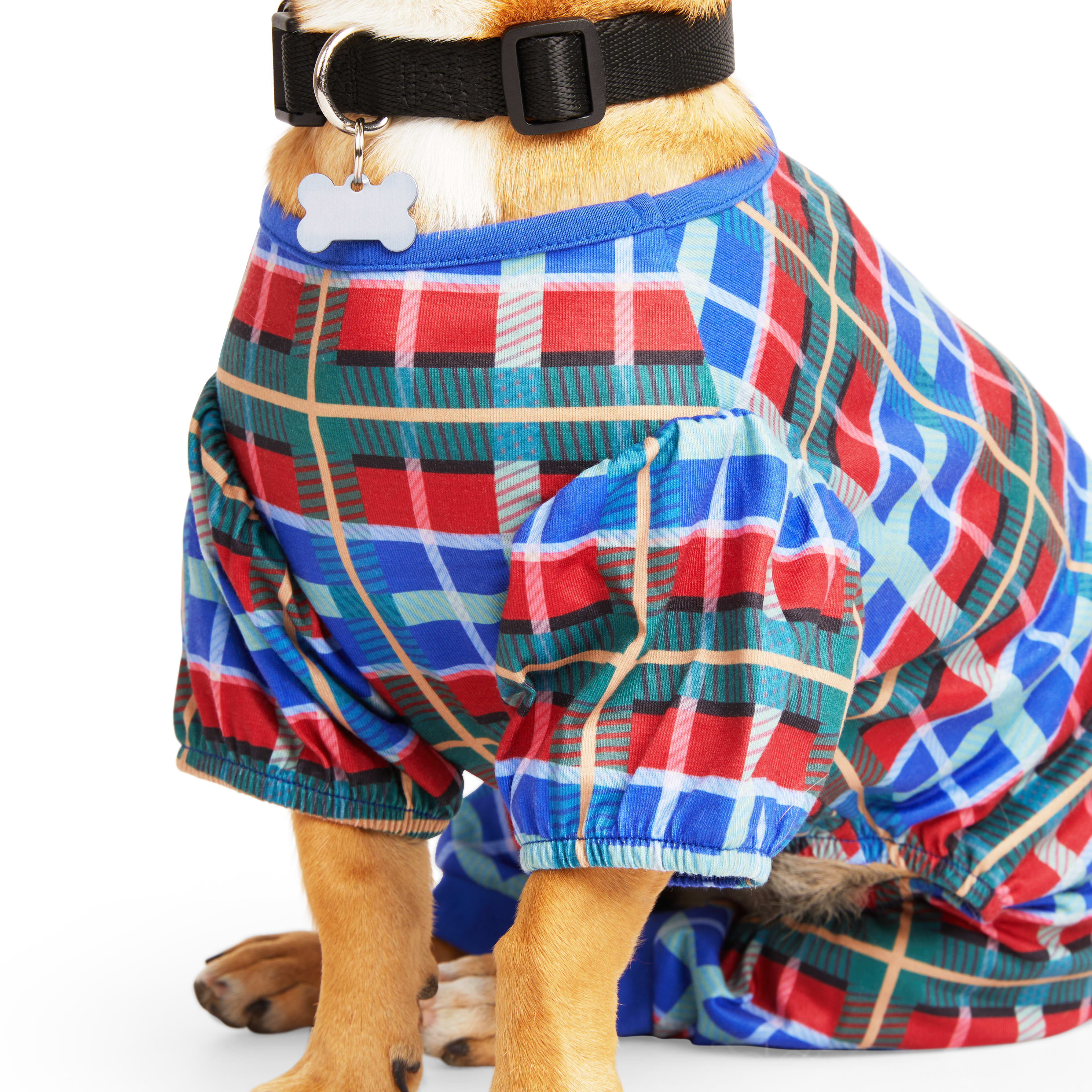 YOULY Plaid Pet Pajamas， XX-Small