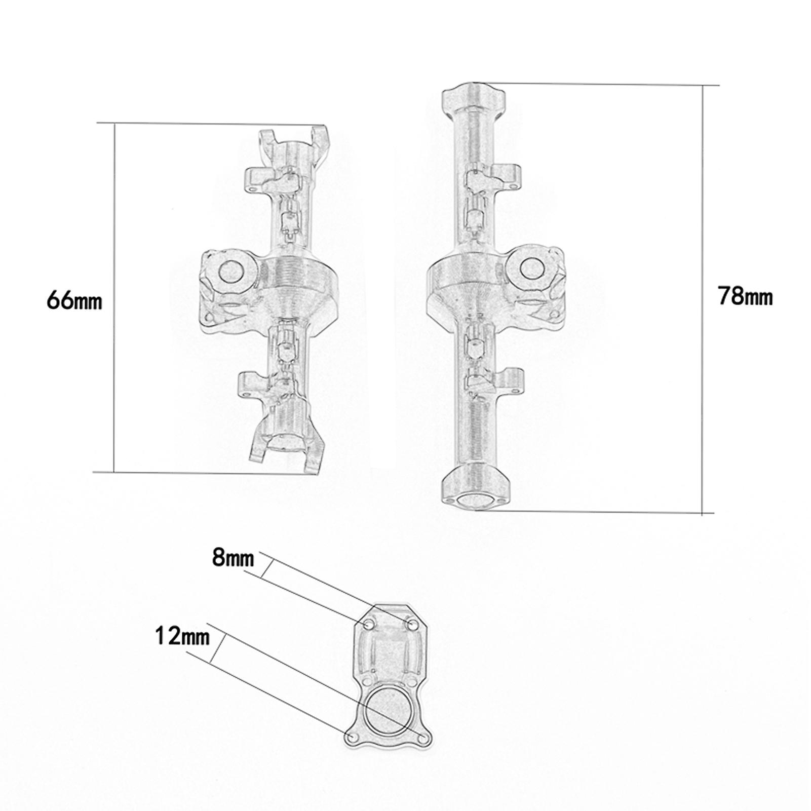 Front Rear Axle Housing Case Compatible With 1/24 Axial Scx24 90081 Axi00005 C10 Axi00006 Axi00002 Rc Car Silver