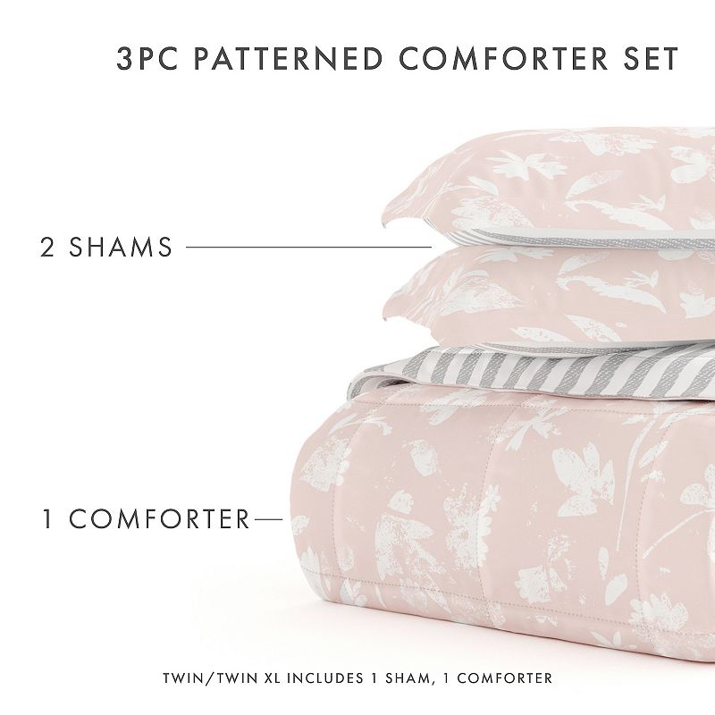 Home Collection Pressed Flowers Reversible Comforter Set