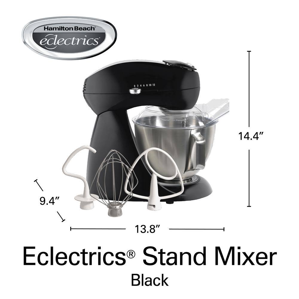 Hamilton Beach Eclectrics 4.5 Qt. 12-Speed Black All-Metal Stand Mixer 63227