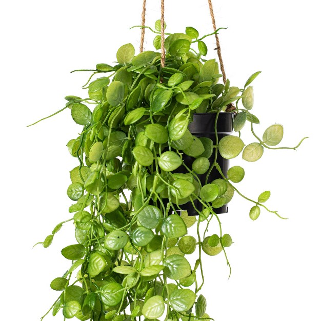 Artificial Green Mini Leaf Ivy In Hanging Pot