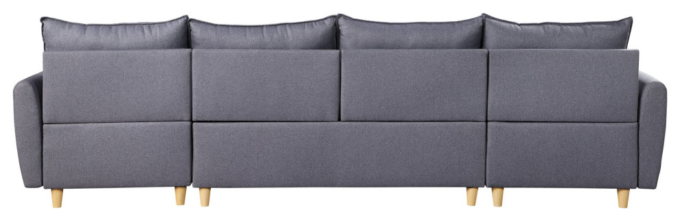 Retro Modern Sectional Sofa  Padded Seat With Slightly Flared Armrests   Midcentury   Sectional Sofas   by Decorn  Houzz