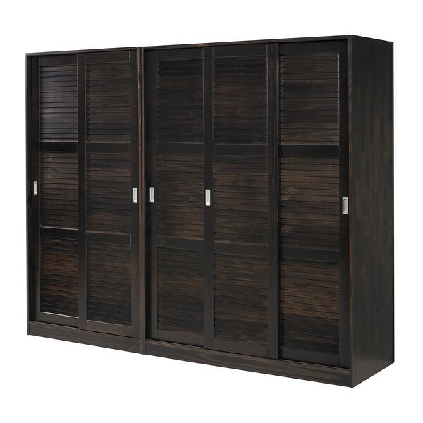 Palace Imports 100% Solid Wood 2-Sliding Door Wardrobe Armoire with Optional Mirrored Doors - - 20000830