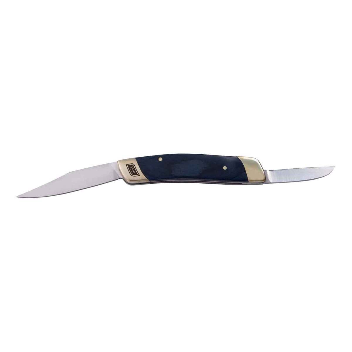 Barebones NoBox Double Blade 2.75 inch Folding Knife  Blue