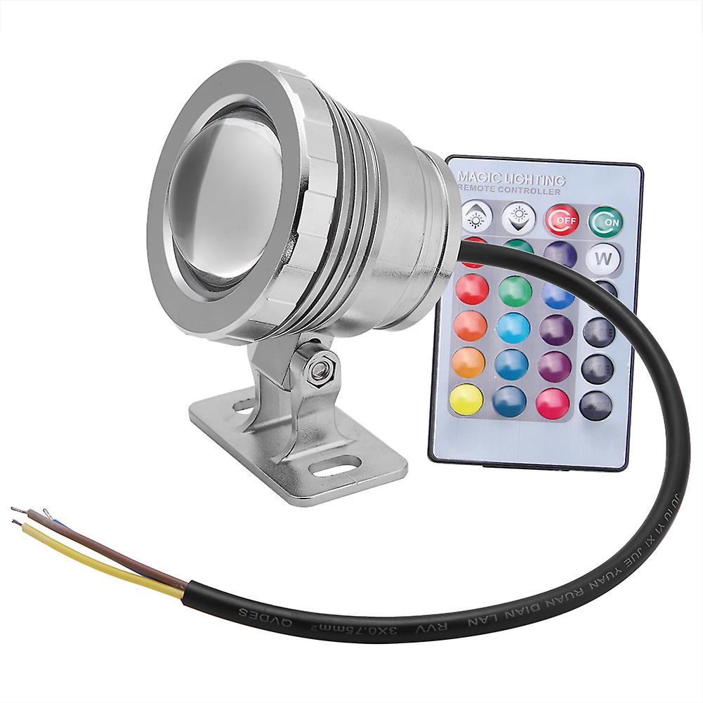 RGB LED Underwater Light Waterproof Multi color Outdoor Garden Spotlight AC85-265V (silvery)