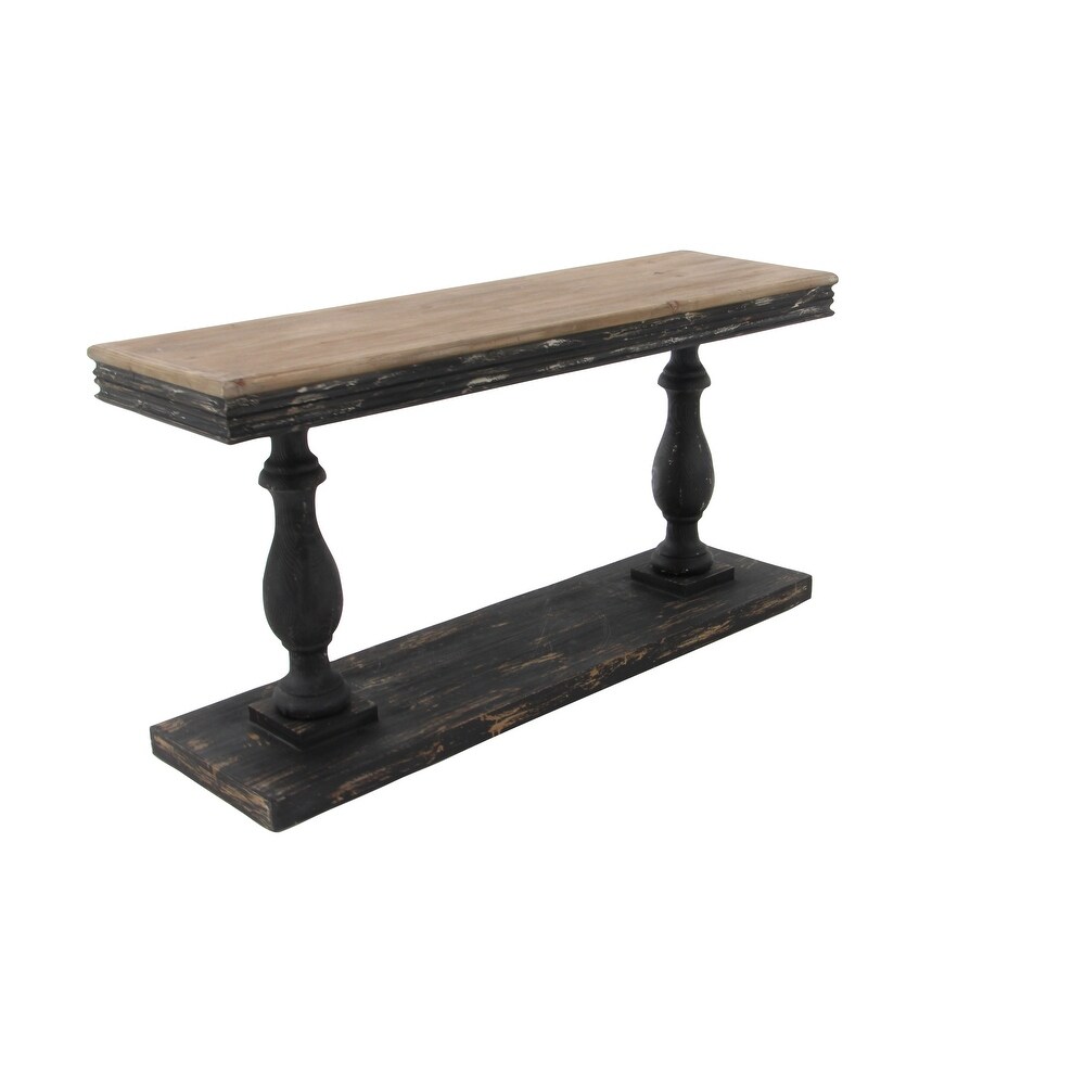 Black Fir Vintage Console Table 31 x 59 x 18   59 x 18 x 31