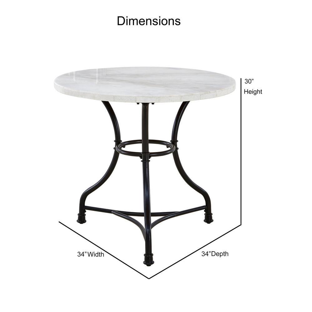 Steve Silver Claire White Marble Cafe Table CR340T