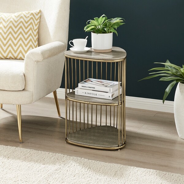 Theron Faux Shagreen Side/ End Table