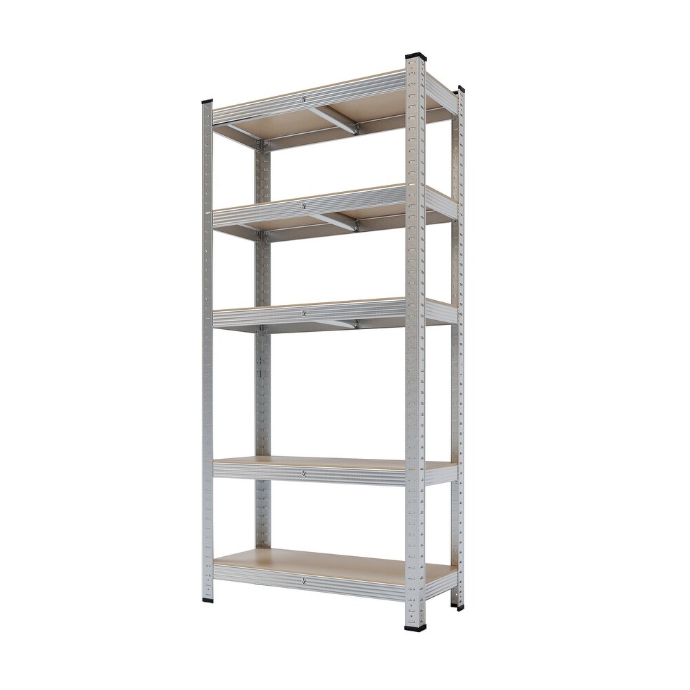 5 Tier Utility Shelves  Metal Storage Shelves Garage Shelving Unit Adjustable Garage Storage Shelves Storage Racks