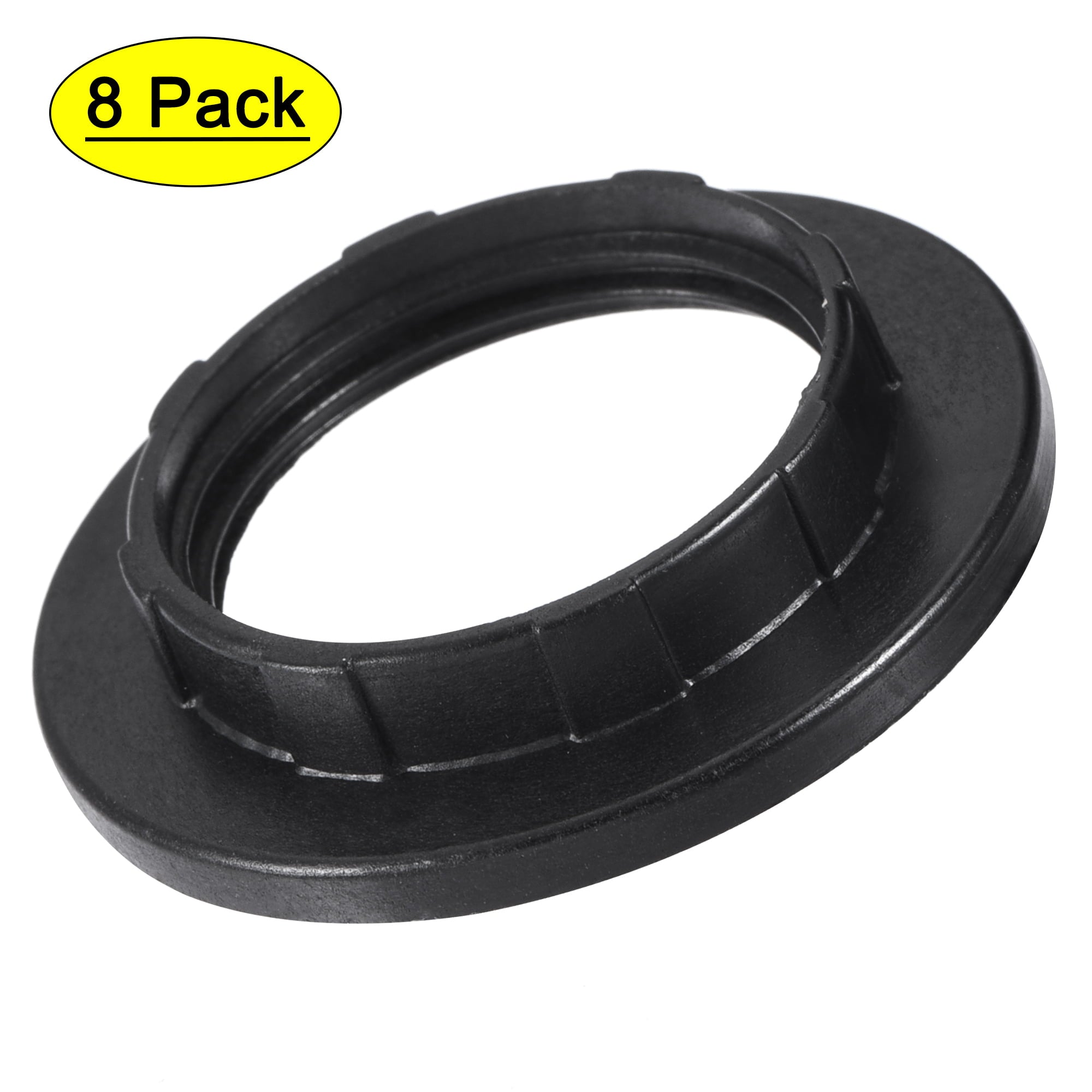 Uxcell E14 Light Socket Rings Lamp Shade Holder Adapter Ring Replacement for Light Fixtures Black 8 Pack