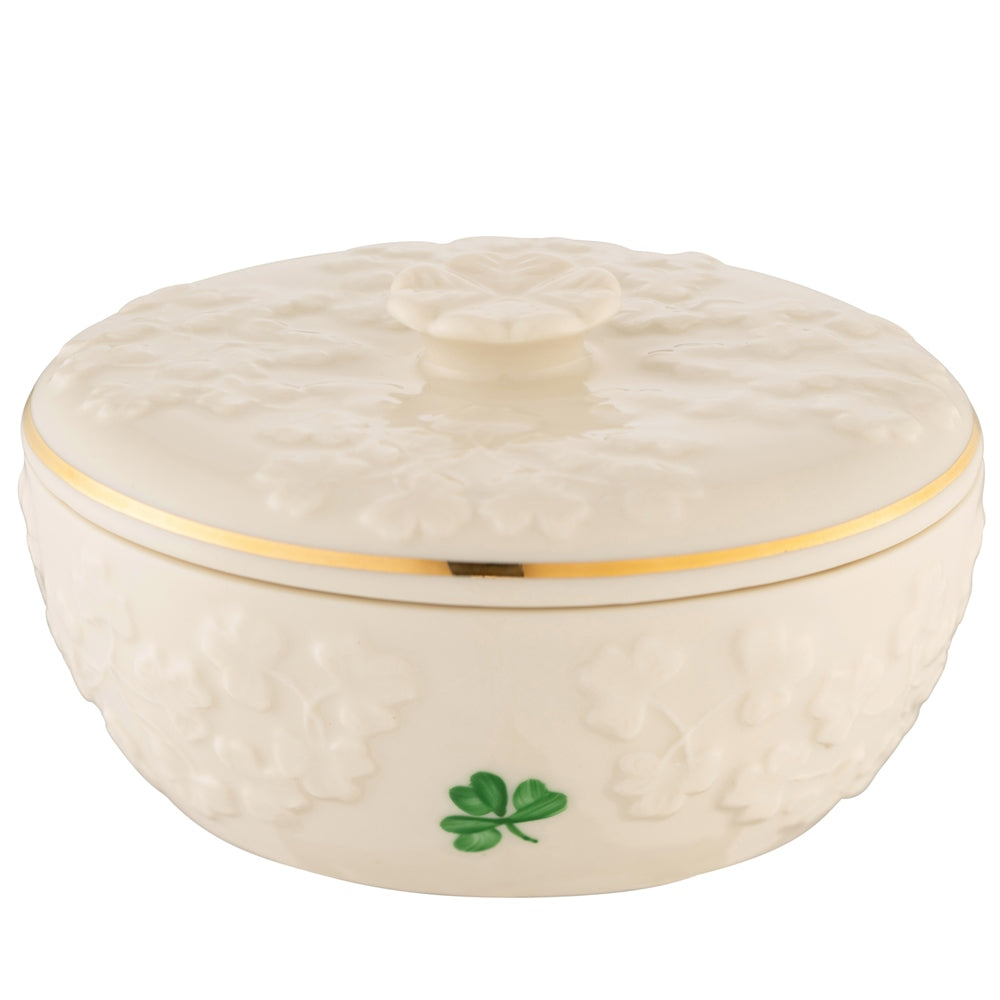 Belleek Classic Field of Shamrocks Trinket Box