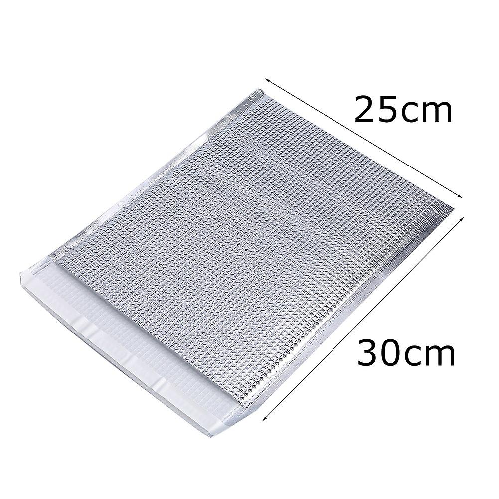 10pcs Set Disposable Aluminum Foil Insulated Food Storage Bag Thermal Cooler Silver (25 * 30cm)