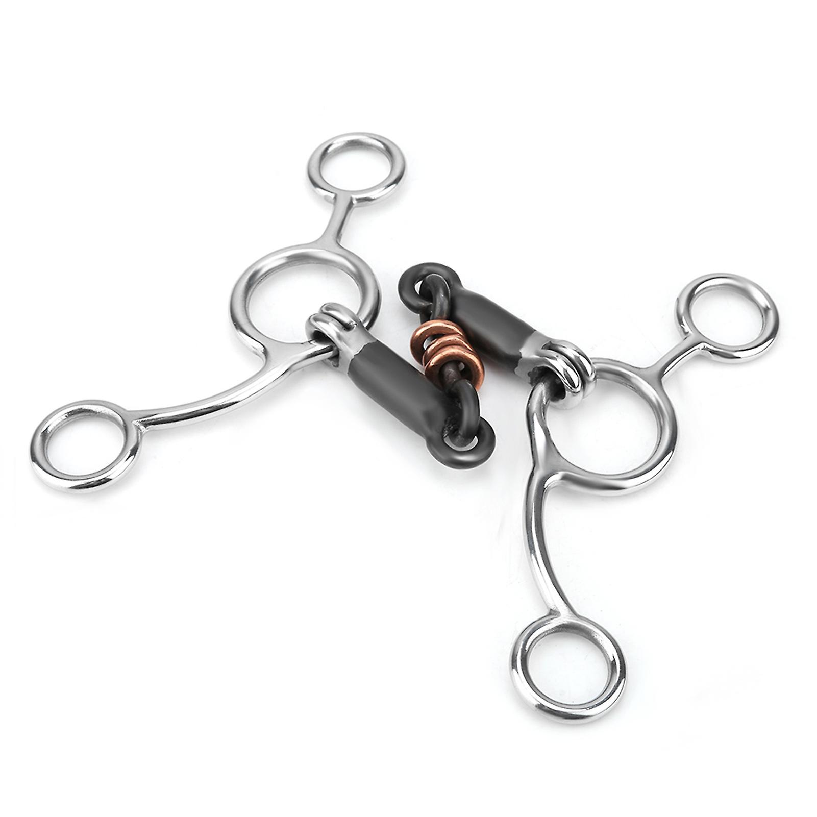 Horse Chew Stainless Steel Gag Bit With Black Steel Mouth