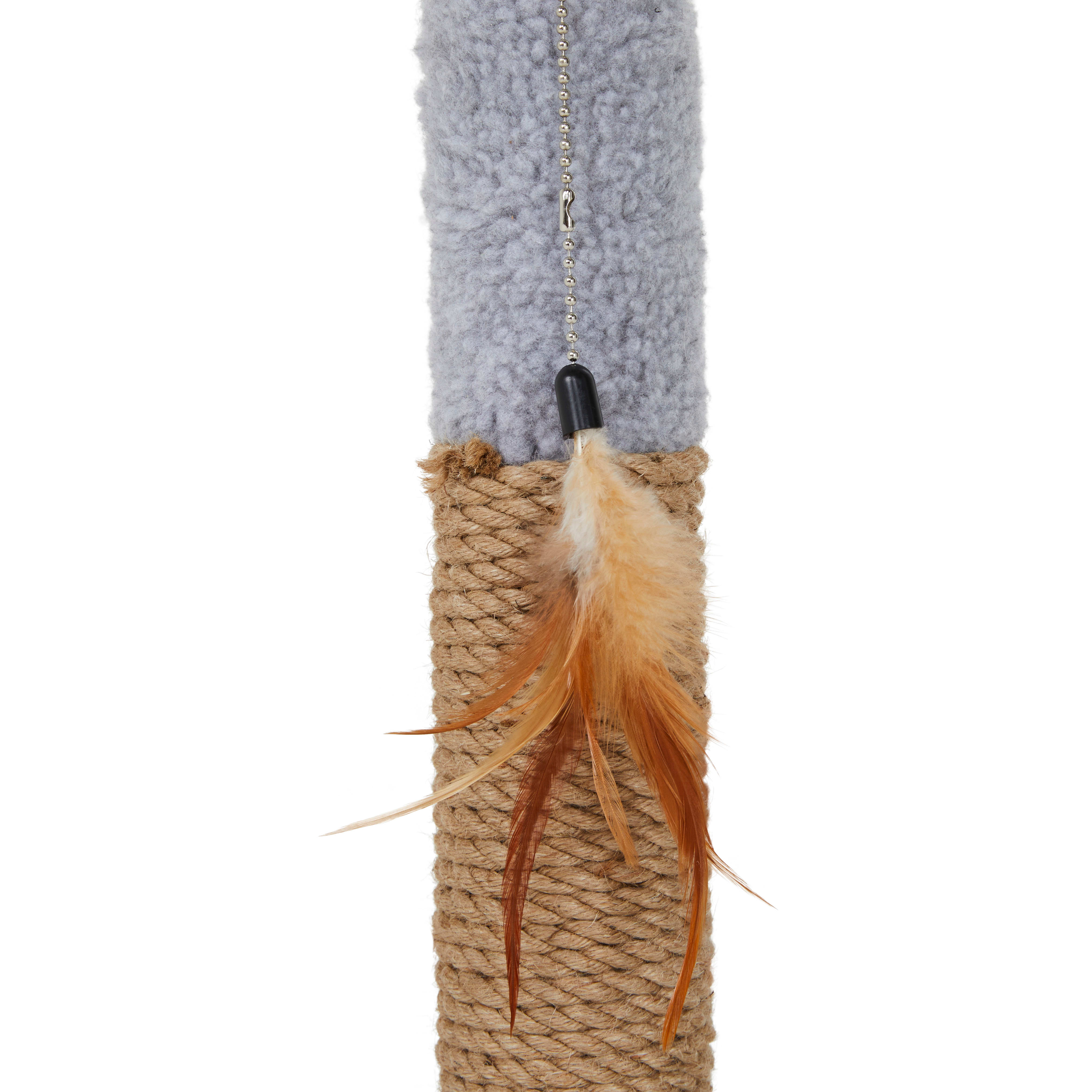 EveryYay Essentials Scratchin The Surface Grey Post with Toy Cat Scratcher， 15.25 L X 13.25 W X 25.5 H