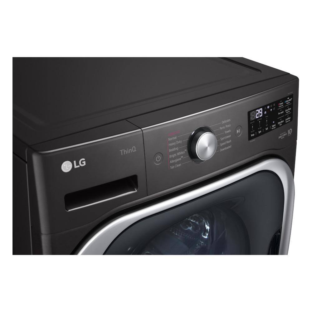 LG 5.2 cu. Ft  Stackable SMART Front Load Washer in Black Steel with Steam  Turbowash Technology WM8900HBA