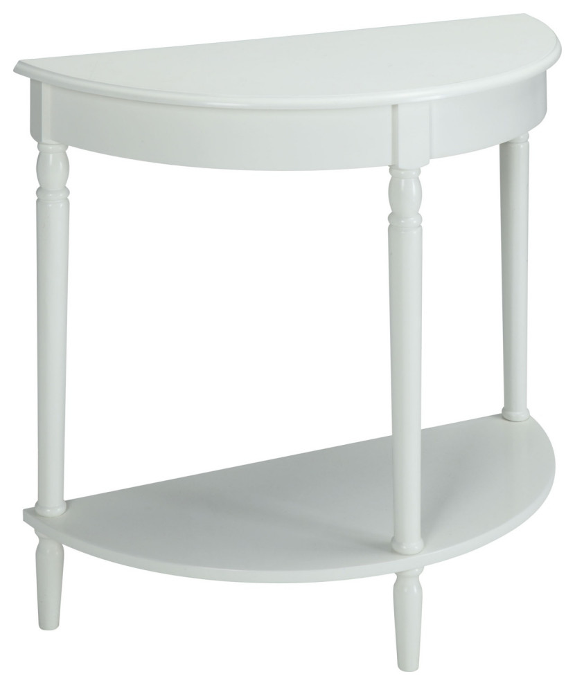 French Country Half Round Entryway Table With Shelf   Traditional   Console Tables   by VirVentures  Houzz