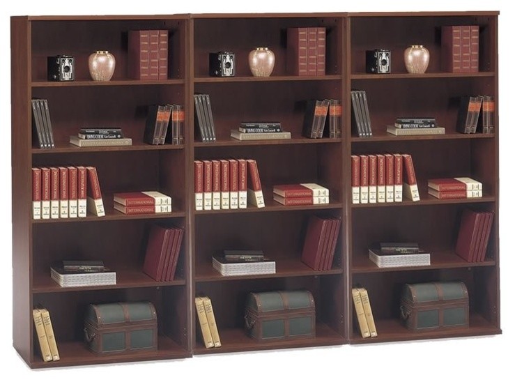 Bush Business Furniture Series C 5 Shelf Wall Bookcase in Hansen Cherry   Transitional   Bookcases   by Homesquare  Houzz