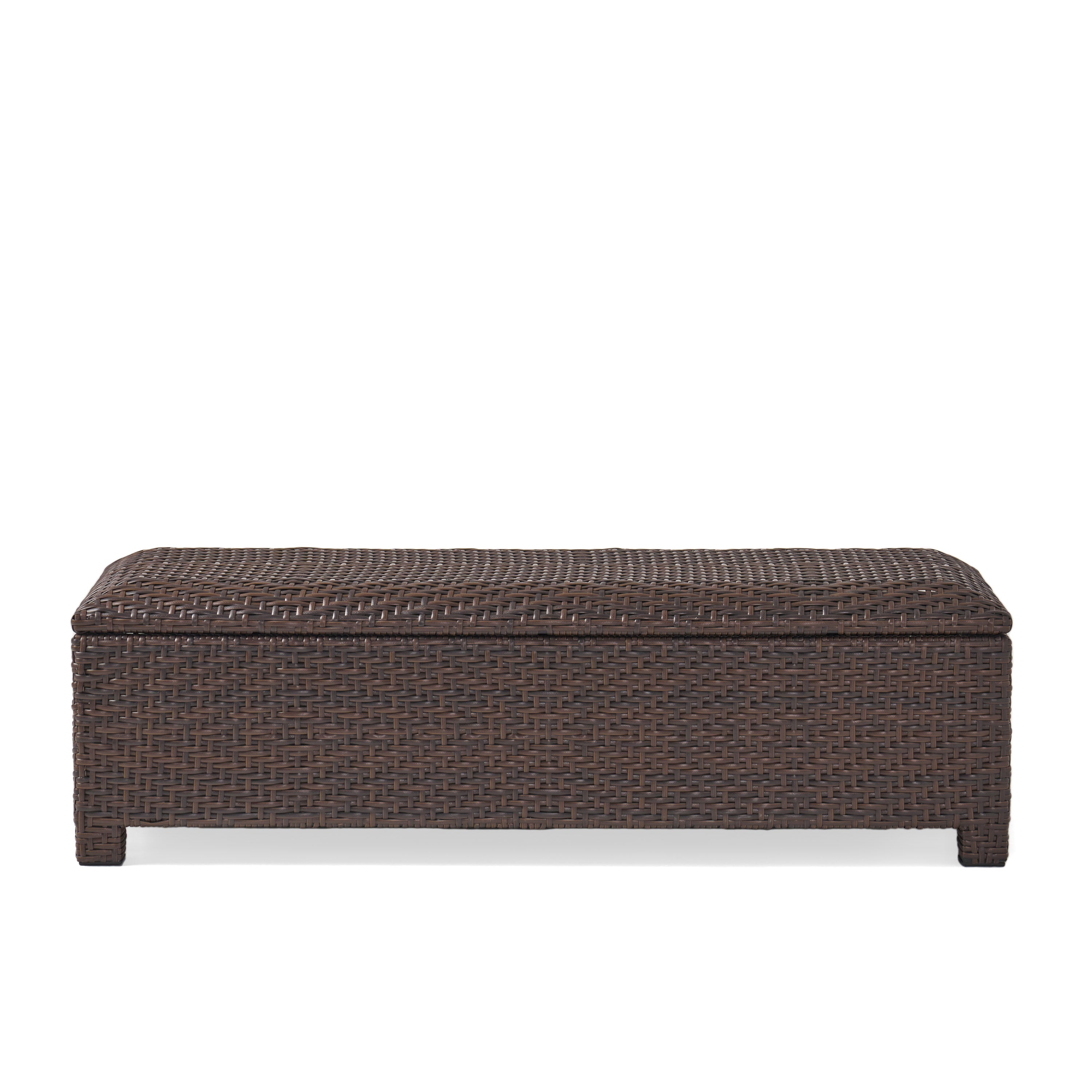 Santa Cruz Brown Wicker Storage Ottoman