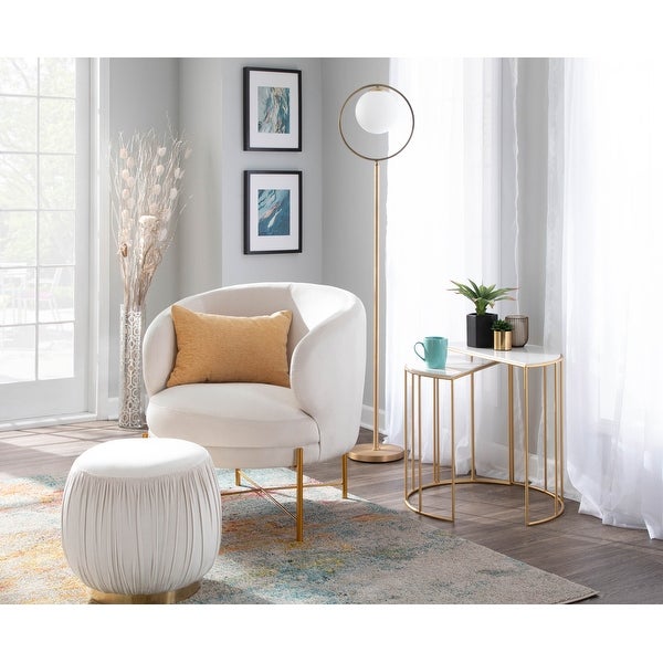 Chloe Upholstered Accent Chair with Metal Legs