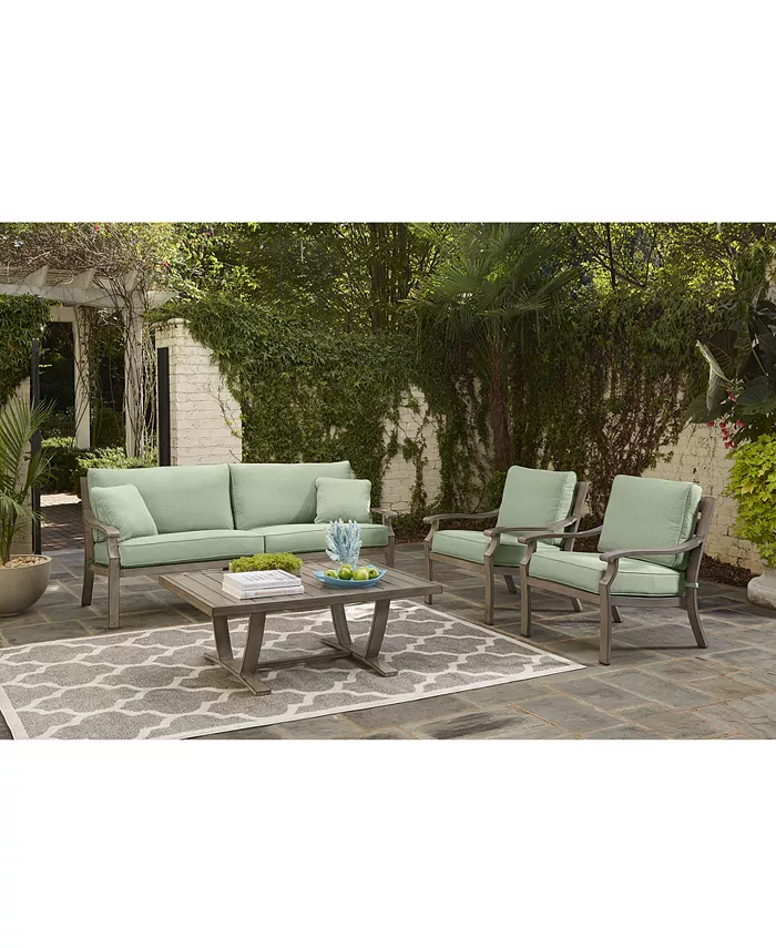 Agio Tara Aluminum Outdoor 3-Pc. Seating Set (1 Sofa and 2 Club Chairs)