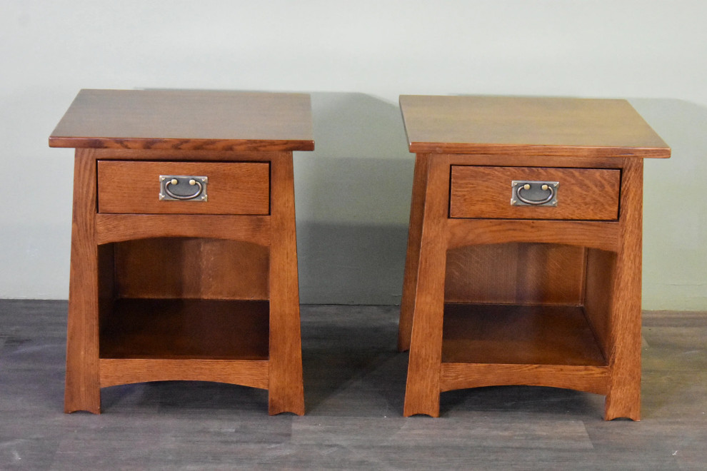 Mission Style Solid Quarter Sawn Oak Keyhole End Table   Craftsman   Side Tables And End Tables   by Crafters and Weavers  Houzz