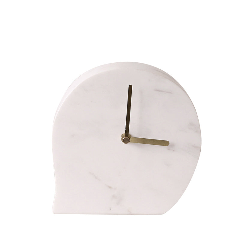 White Simple Marble Clock Fb-T2010A