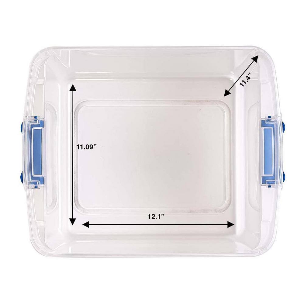 HOMZ 31 qt. Heavy Duty Clear Plastic Stackable Storage Containers (12-Pack) 3 x 3430CLRDC.04