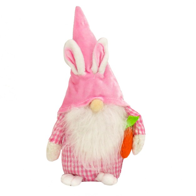 National Tree Company Easter Bunny Gnome Table Decoration Pink Easter Collection 11 Inches