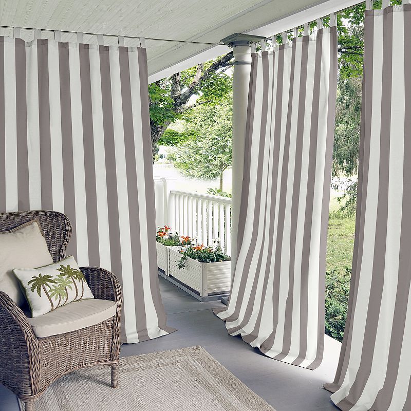 Elrene Home Fashions Highland Stripe Indoor/Outdoor Window Curtain