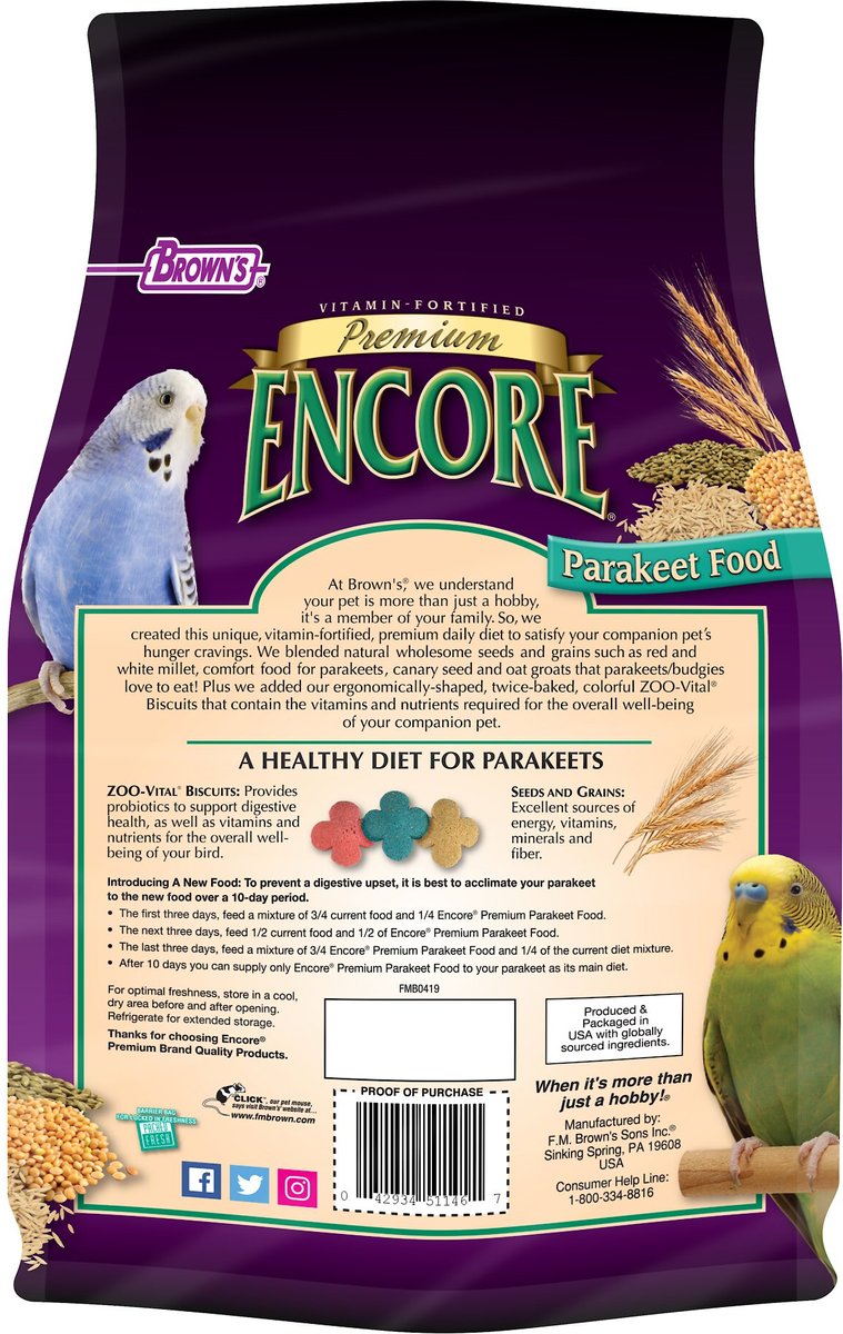 Brown's Encore Premium Parakeet Food