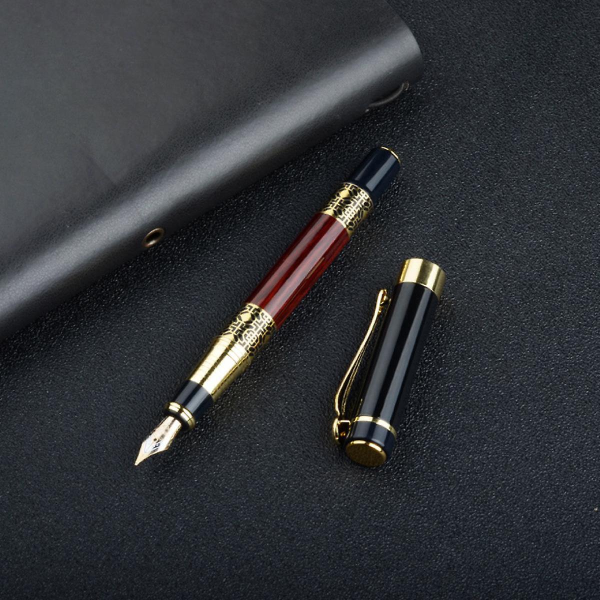 Wood-effect Metal Fountain Pen，medium Nib， Journaling， Calligraphy， Smooth Writing Pens