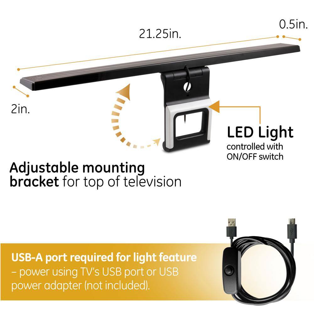 Indoor HDTV Amplified LED Antenna with Backlighting 55-Mile Range VHF UHF 1080P 4K Ready 46003